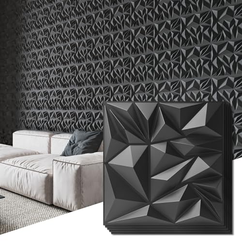 33-Pack 3D Wall Panels, White, 12 x 12 inch I64635