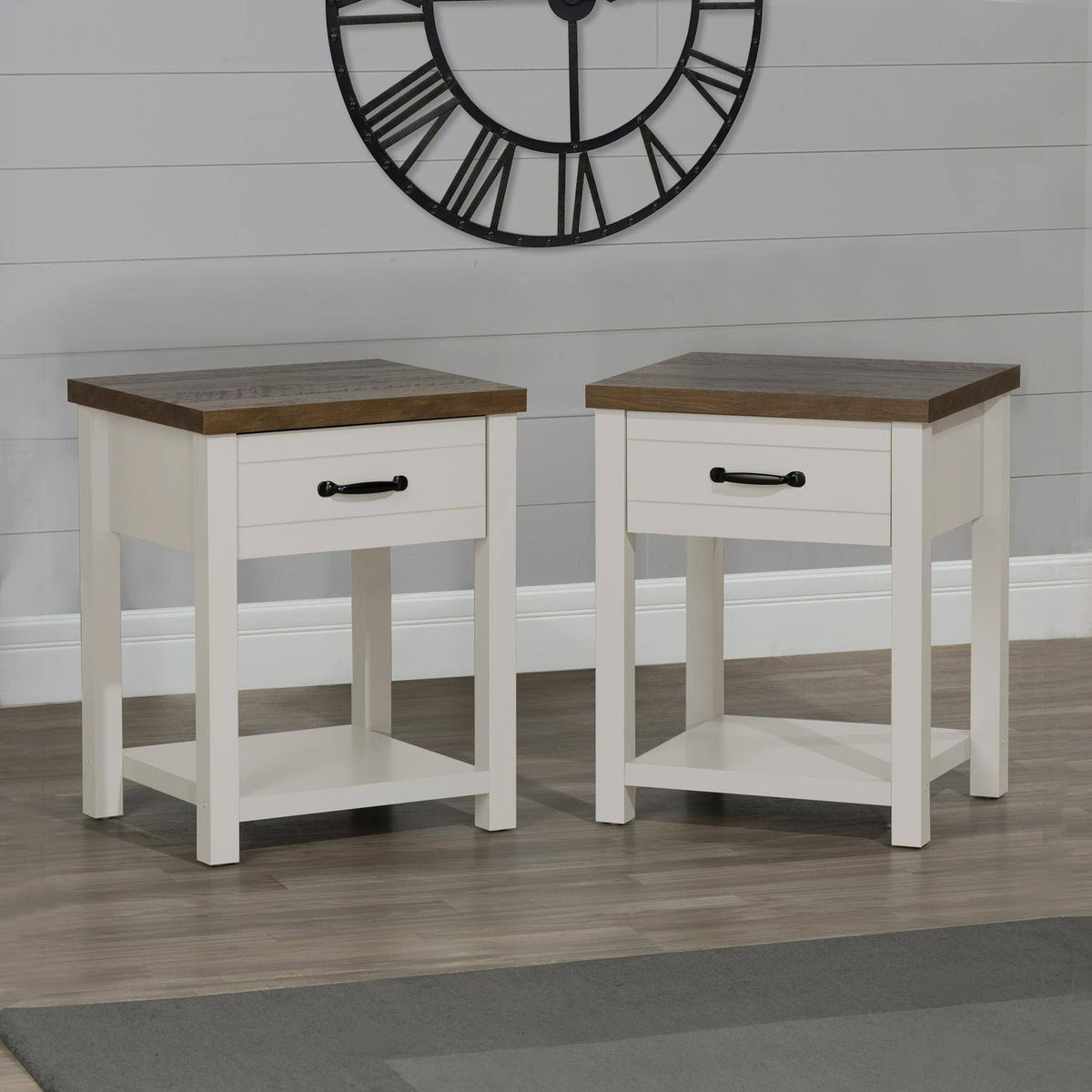 Gray Set of 2 Rectangular Nightstand C4001