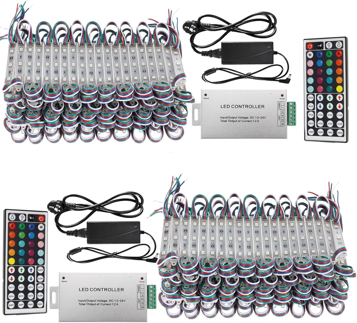 2 Packs 100ft 400 Pieces 3 LED SMD5050 Waterproof Window Strip Light E332