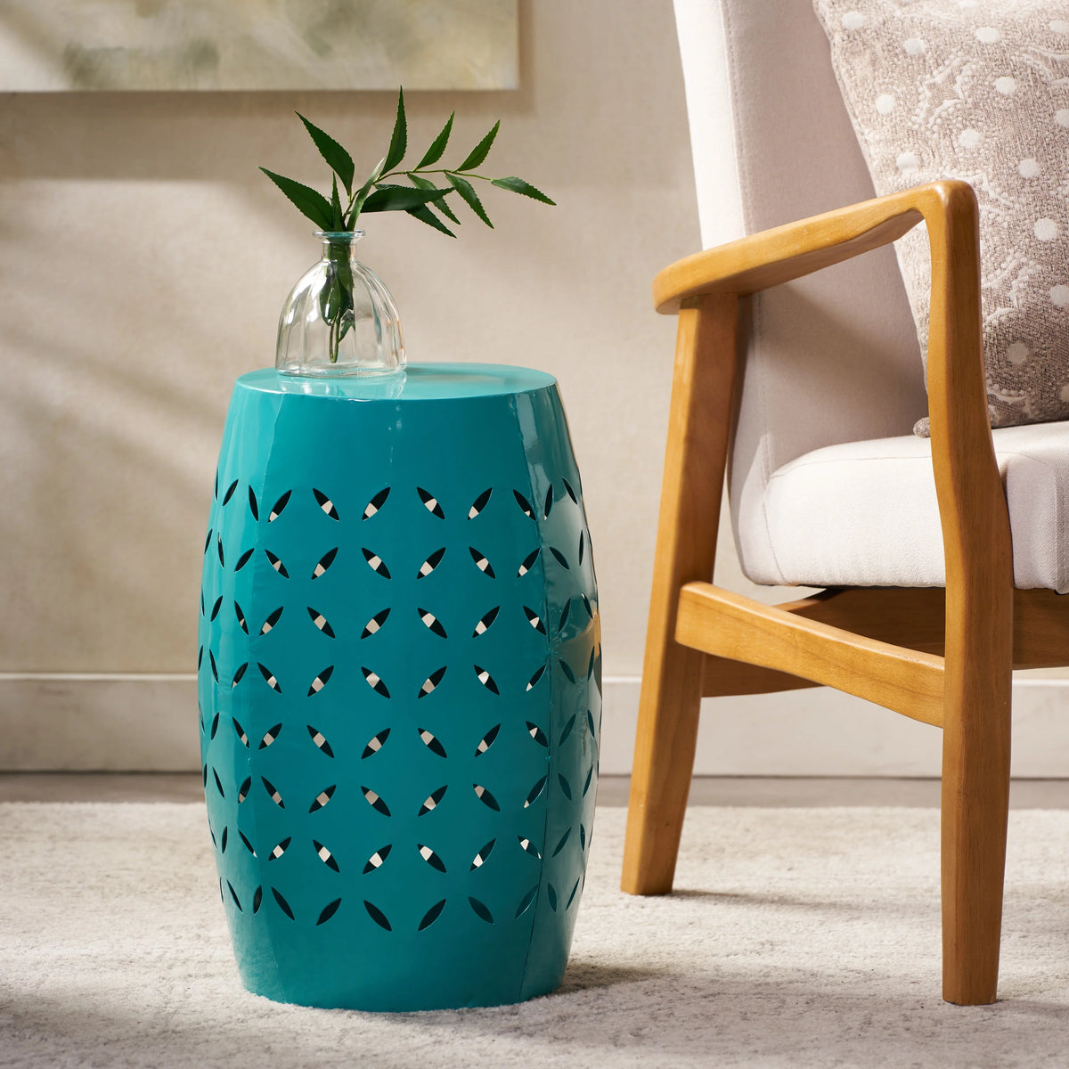 Dark Blue Iron Side Table K9057