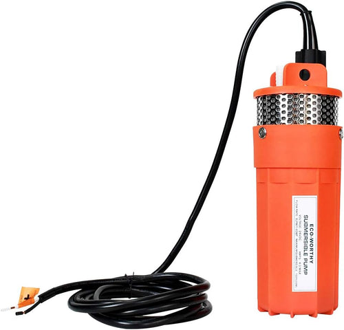 12V DC Submersible Well Water Pump with 10ft Cable, 1.6GPM, 230ft Lift D336