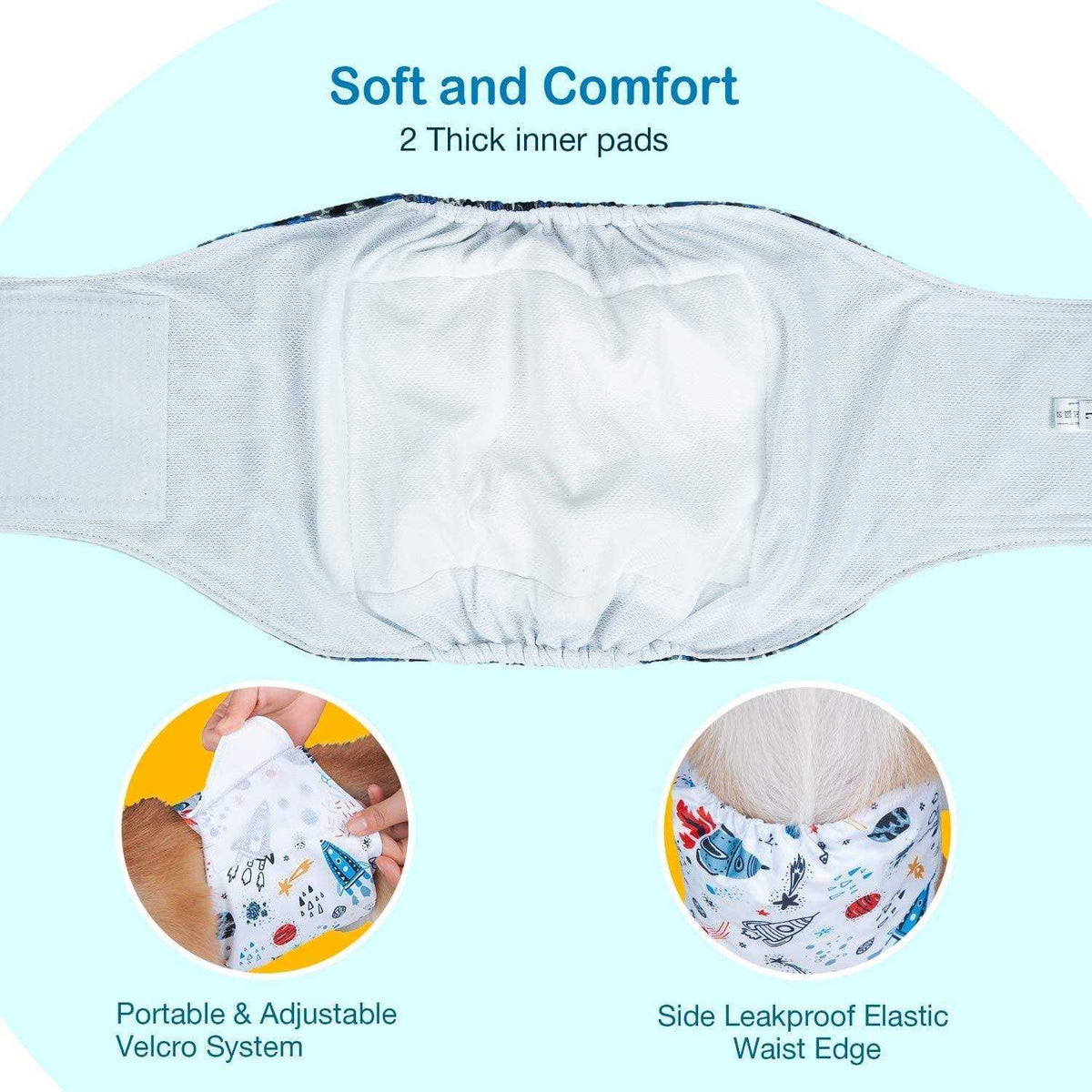 Washable Dog Diapers Male Dog Belly Bands X4858