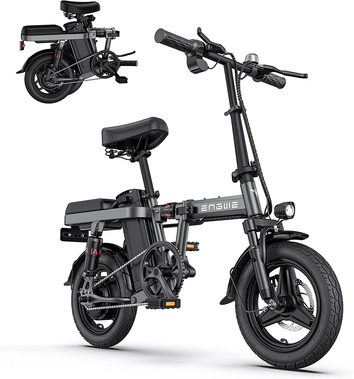 Folding Electric Bike 350W 48V 10AH Grey Y51929