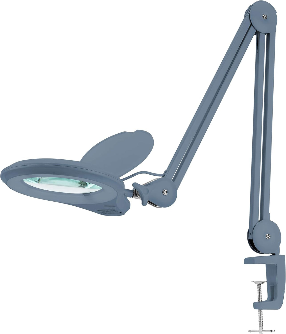 Gray 5 Inches Diameter Lens LED Magnifying Lamp with Clamp Q847