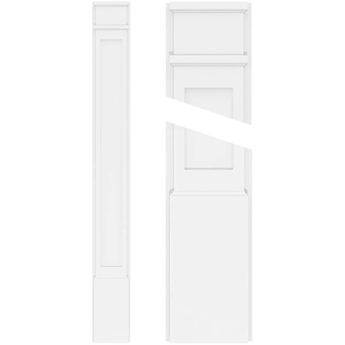 Flat Panel PVC Pilaster with Decorative Capital & Base (Pair) O2617