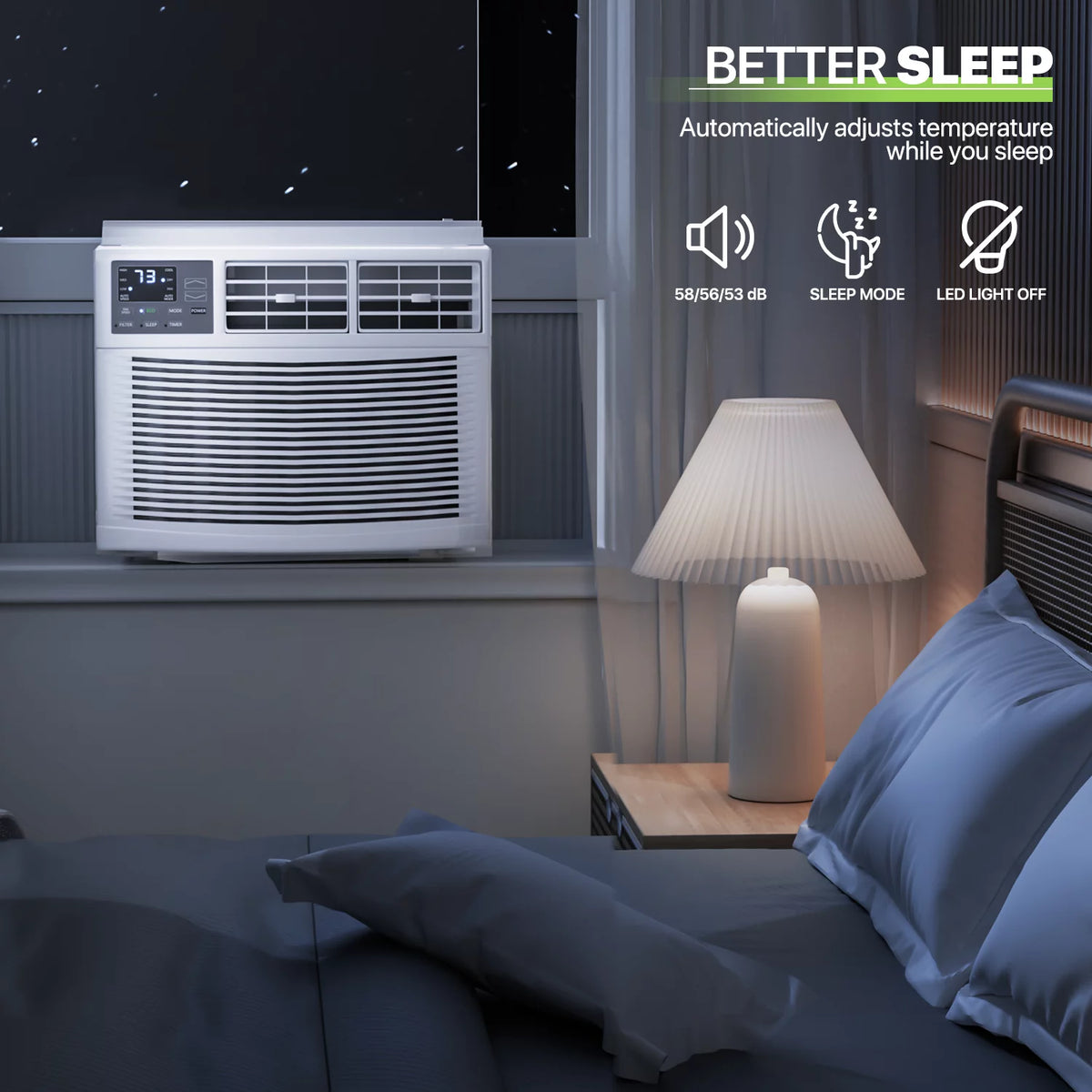 8,000 BTU White Window Mounted Air Conditioner J307405