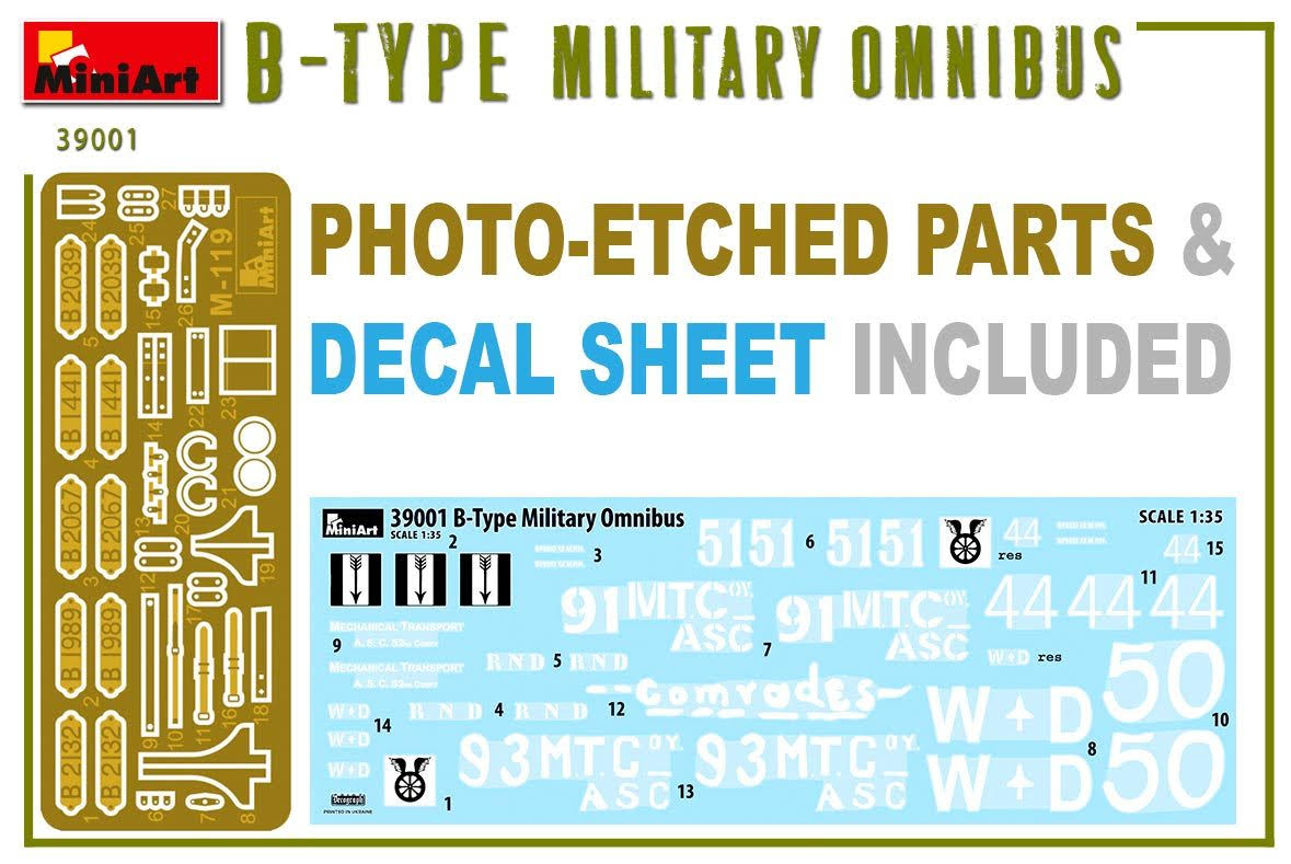 1/35 Scale B-Type Military Omnibus Model Kit P61924