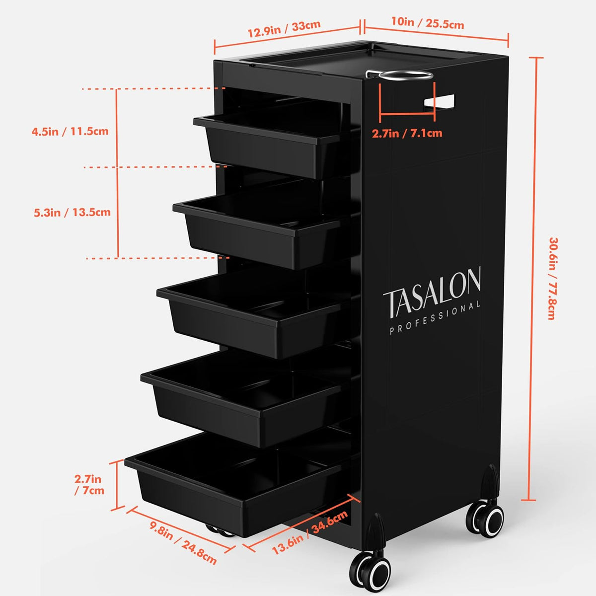 5 Drawer Salon Trolley Cart with Wheels T88679