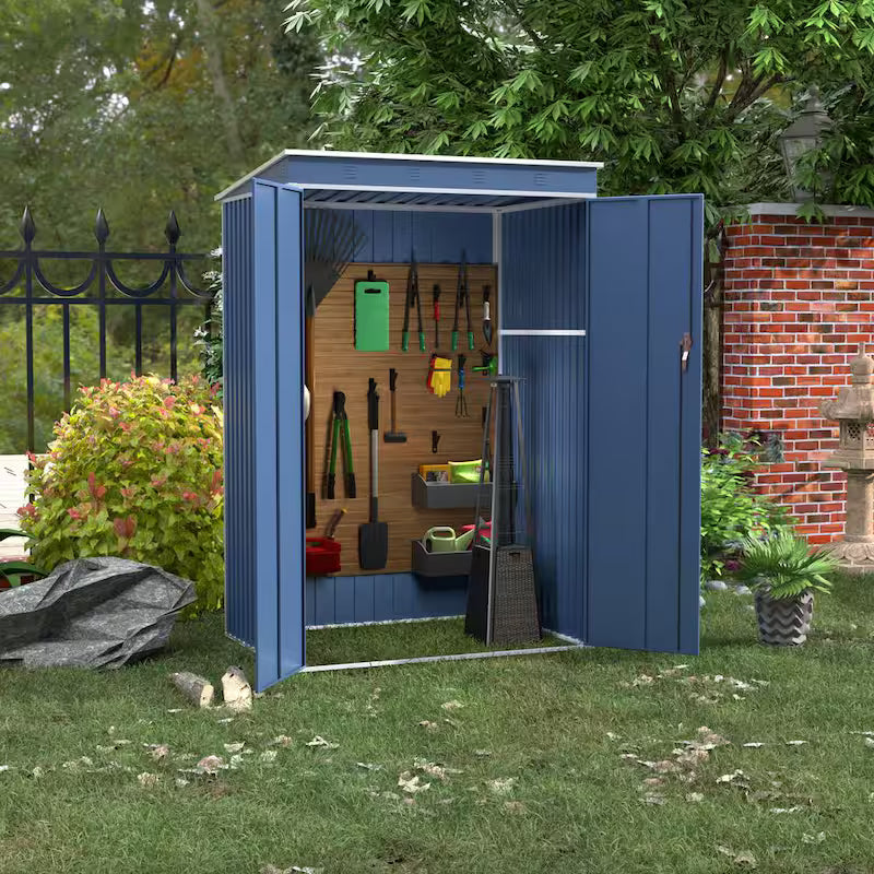 Blue Metal Outdoor Storage Shed U71192