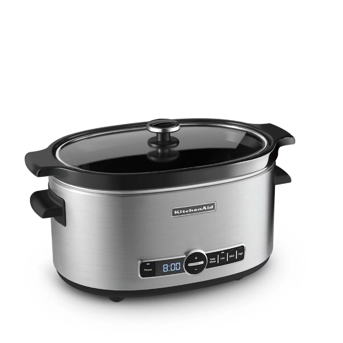 6-Quart Stainless Steel Slow Cooker with Glass Lid N72709