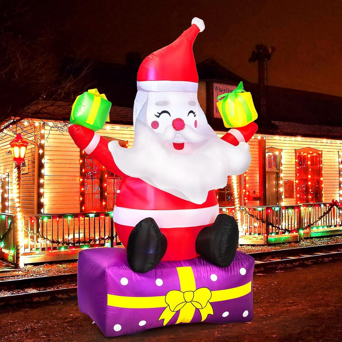 6Ft Inflatable Santa Claus with Gift Boxes N886078
