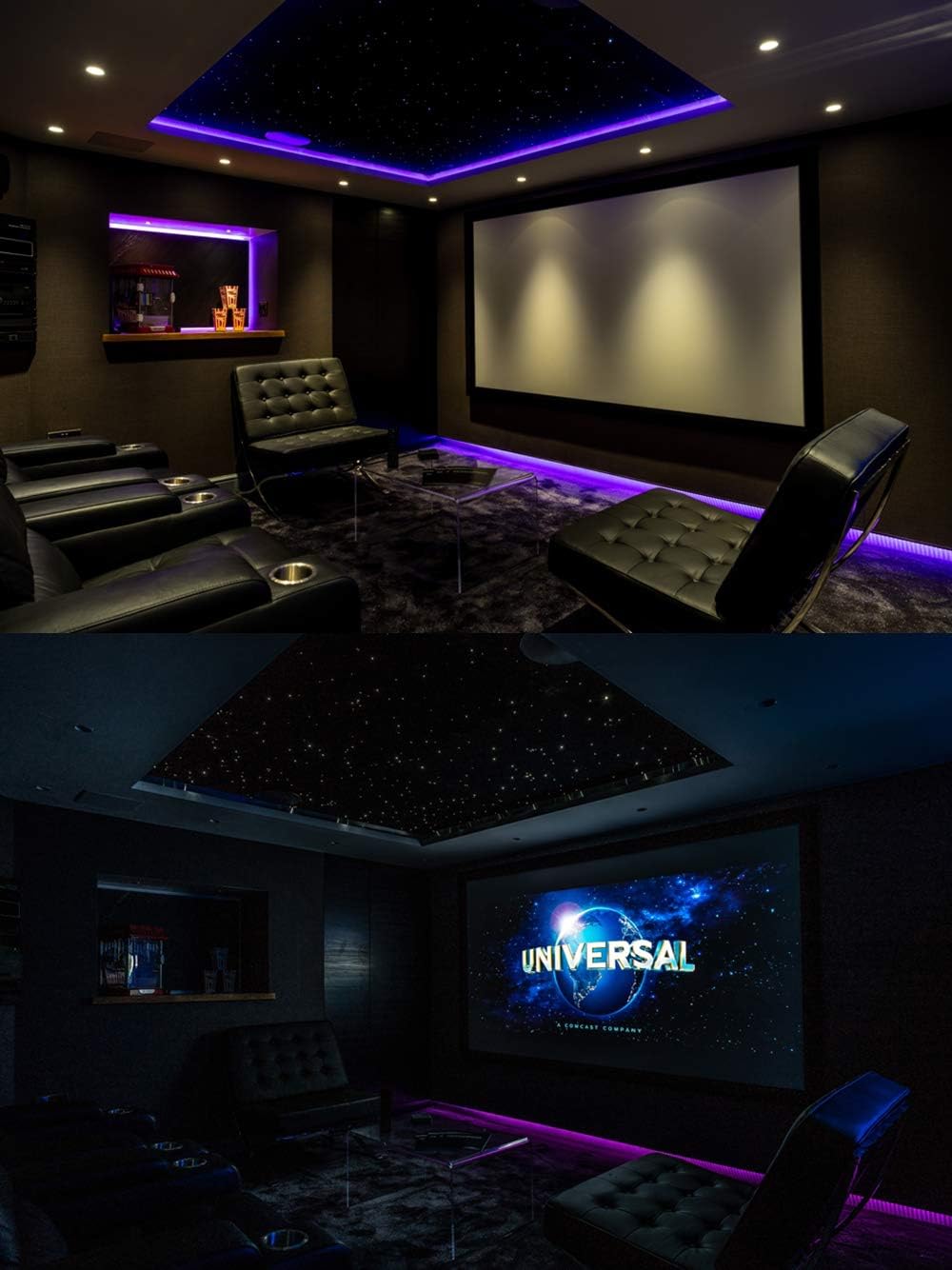 10W Fiber Optic Light Star Ceiling Kit with Bluetooth APP Control LED RGBW Engine Driver, 380pcs Fiber Optical Cables 9.8ft/3m Y33100