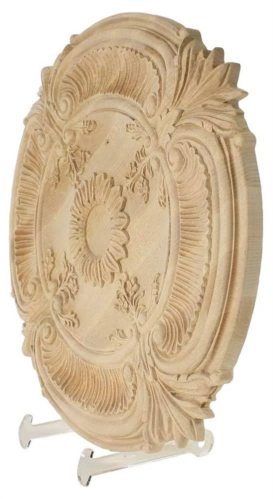 20-inch OD x 1 3/4-Inch P Carved Acanthus Leaf Ceiling Medallion Red Oak V53410
