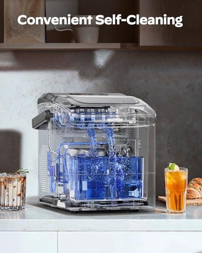Countertop Ice Maker with 2 Ice Sizes and Self-Cleaning, Black E634019