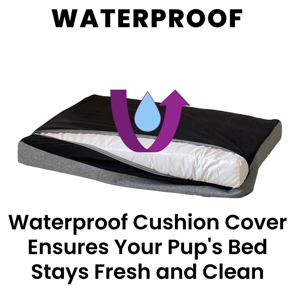 Orthopedic Bed for Dogs, Large, Charcoal I9865