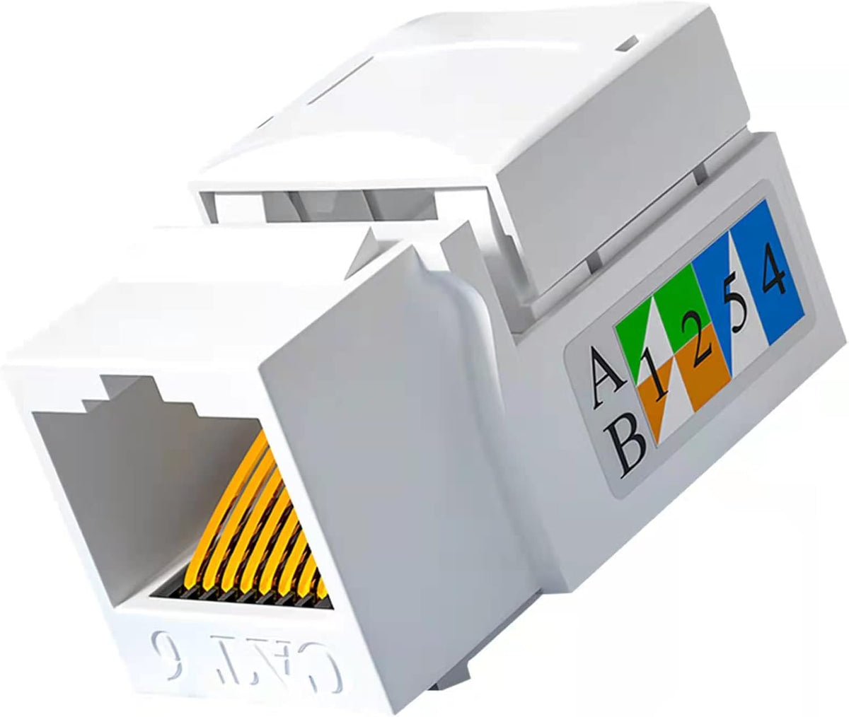 Cat6 RJ45 Keystone Jack Punch Down Connector 50-Pack White E1289