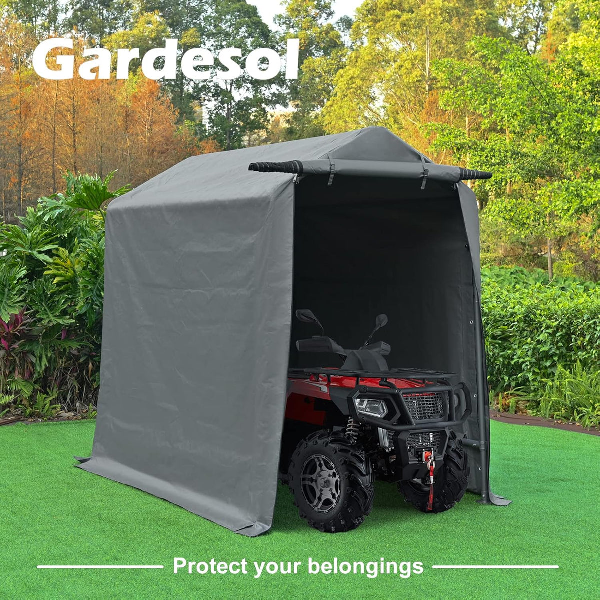 6x8 ft Portable Storage Shelter with Roll-up Zipper Door K1271