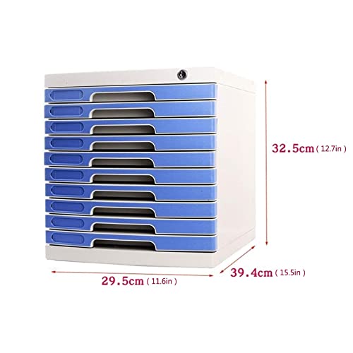 10 Layers Lockable Flat Blue File Cabinet C41398