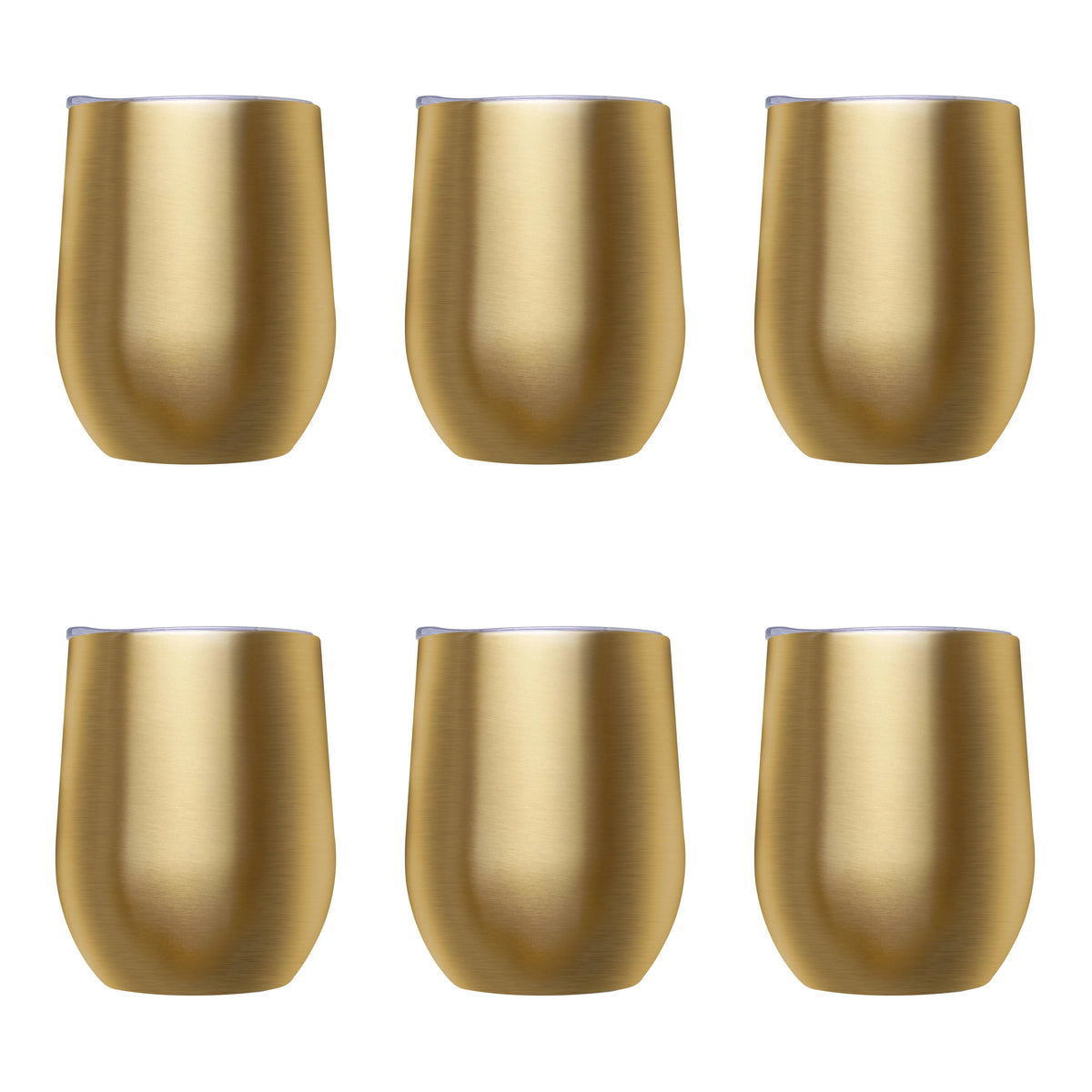 11 oz. Set of 6 Stemless Wine Glass Tumblers with Lids M493869