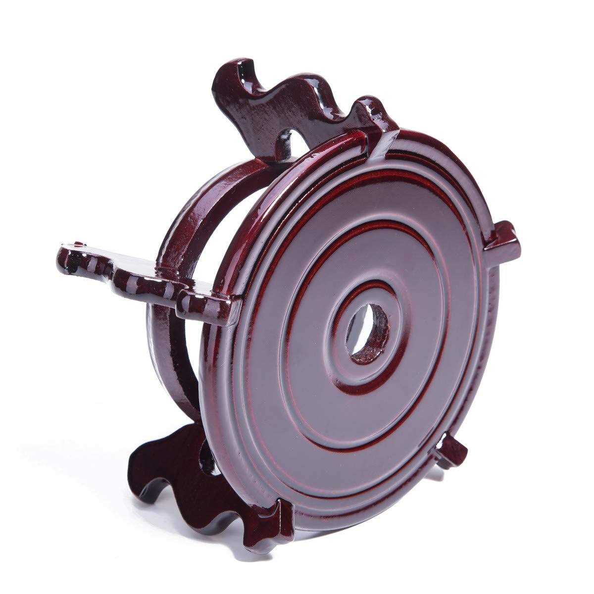 Hand Craft Rosewood Fishbowl Vase Stand Round 5 T453989