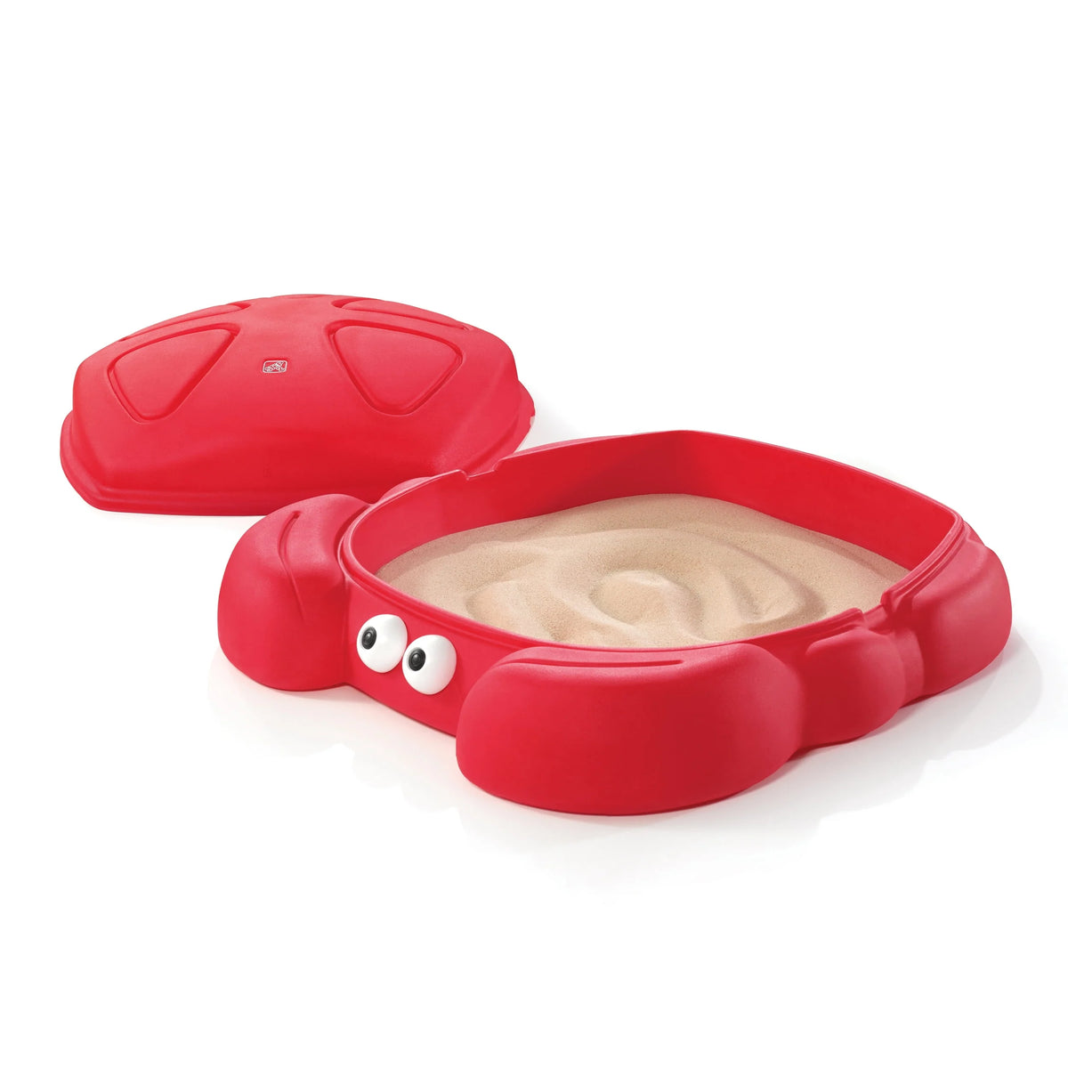 Red Plastic Outdoor Sandbox with Cover D3060