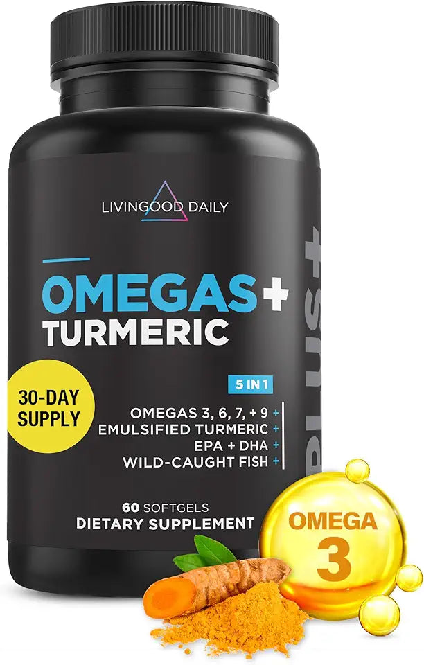 Omega 3 6 9 Plus Turmeric Curcumin Supplement 60 Softgels N966