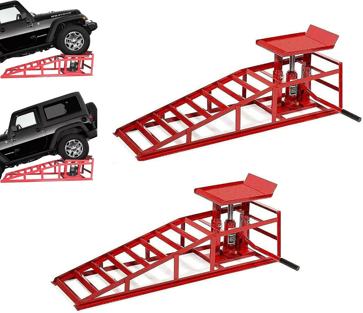 2PCS Heavy Duty Hydraulic Car Ramps Lift B192