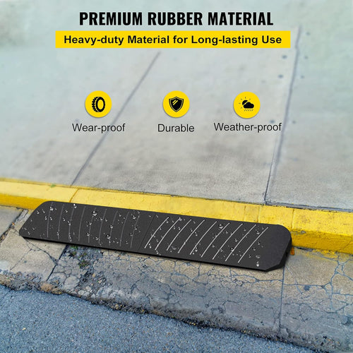 2 Pack Heavy Duty Rubber Driveway Ramps, 32000 lbs Weight Capacity, 2.6 inch High J903825