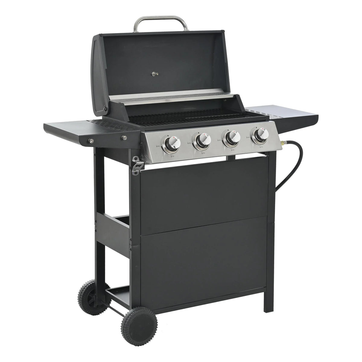 4 Burner Propane Gas Grill Stainless Steel with Side Burner B905