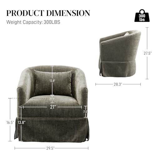 Beige Swivel Fabric Accent Chair Set of 2 Q6360