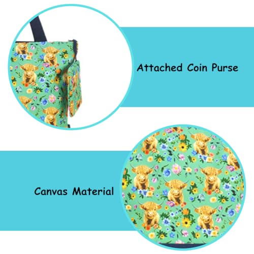 Medium Top Zipper Closure Canvas Tote Bag with Attached Matching Coin Purse P941519