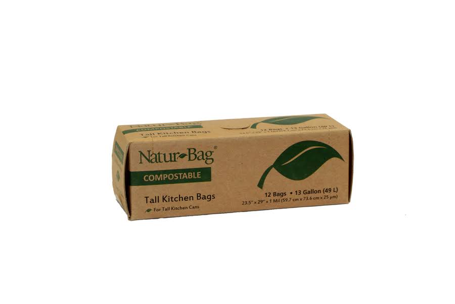 Compostable Trash Bag, 13 Gallon, Green, 144/Case B7796