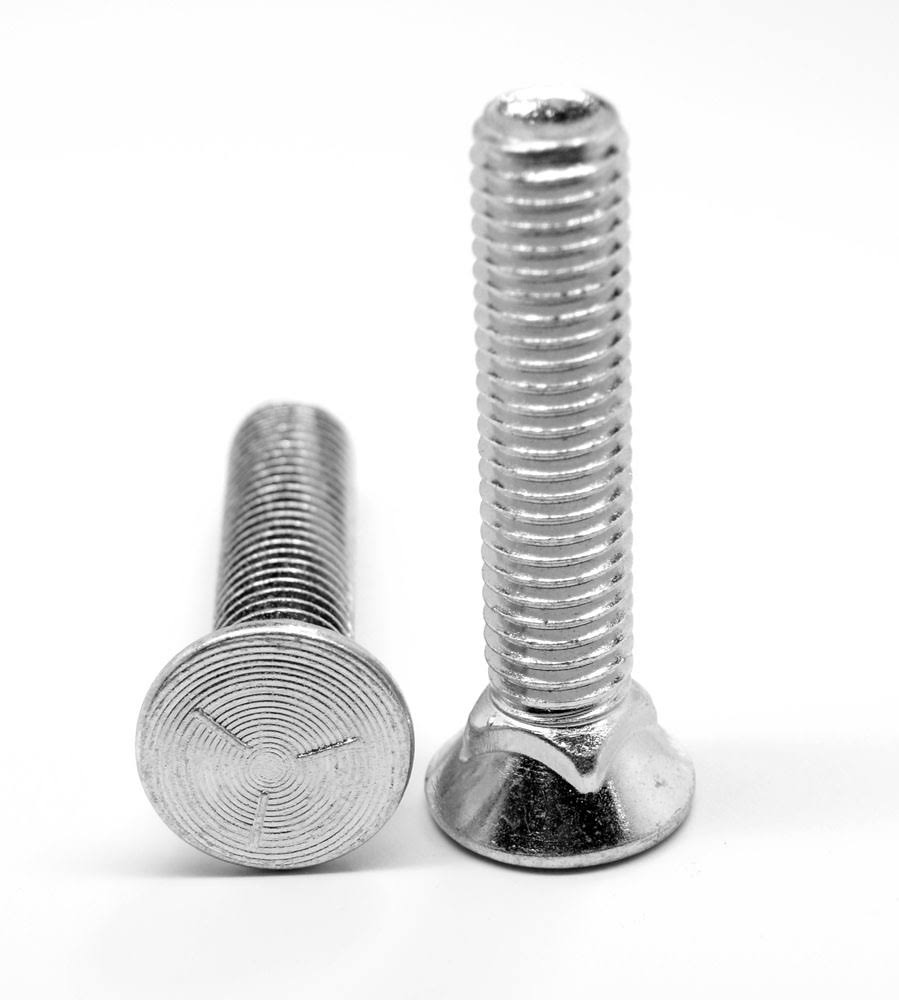 1/2x22-13 x 2x22 Coarse Thread Grade 5 Plow Bolt #3 Flat Head Medium Carbon Steel Zinc Plated Pk 175 W26237