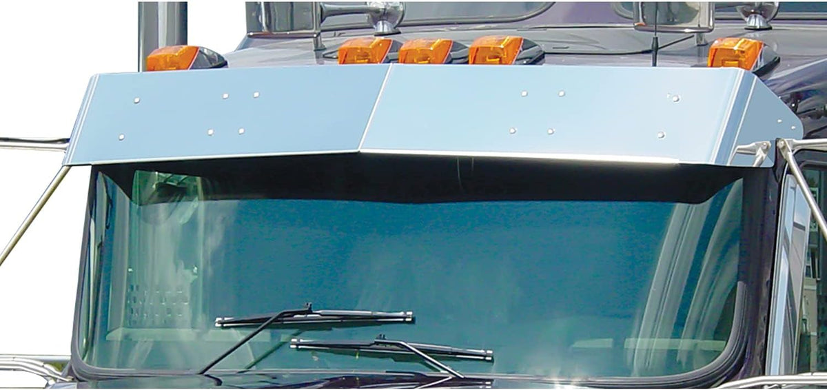 Stainless Steel 13” Drop Visor for Kenworth W900L Style Cab A7028