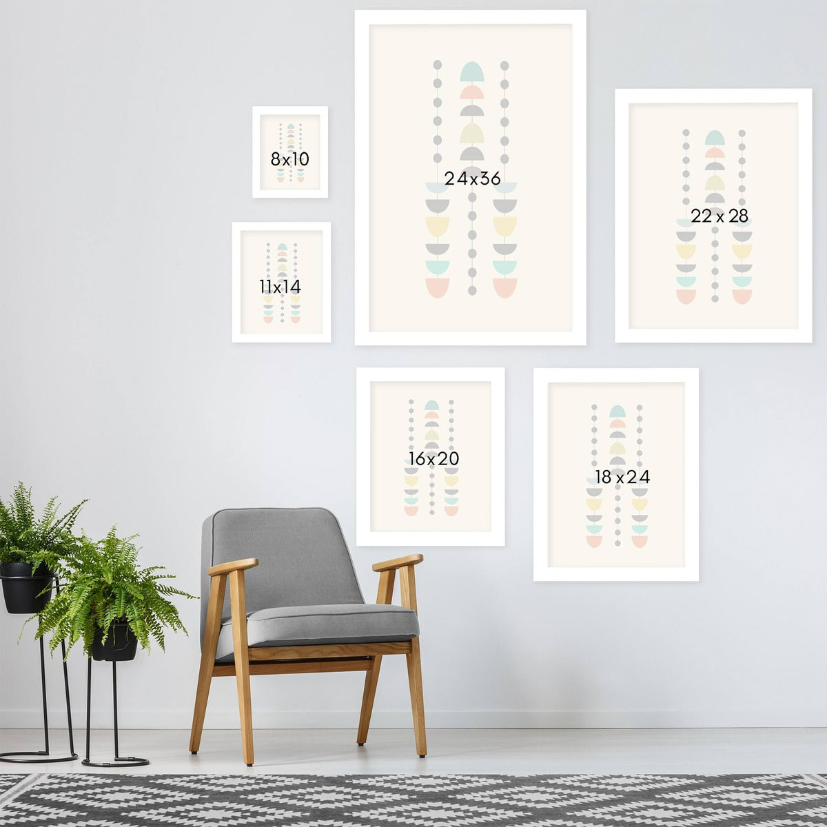 White Framed Print Set Y504664