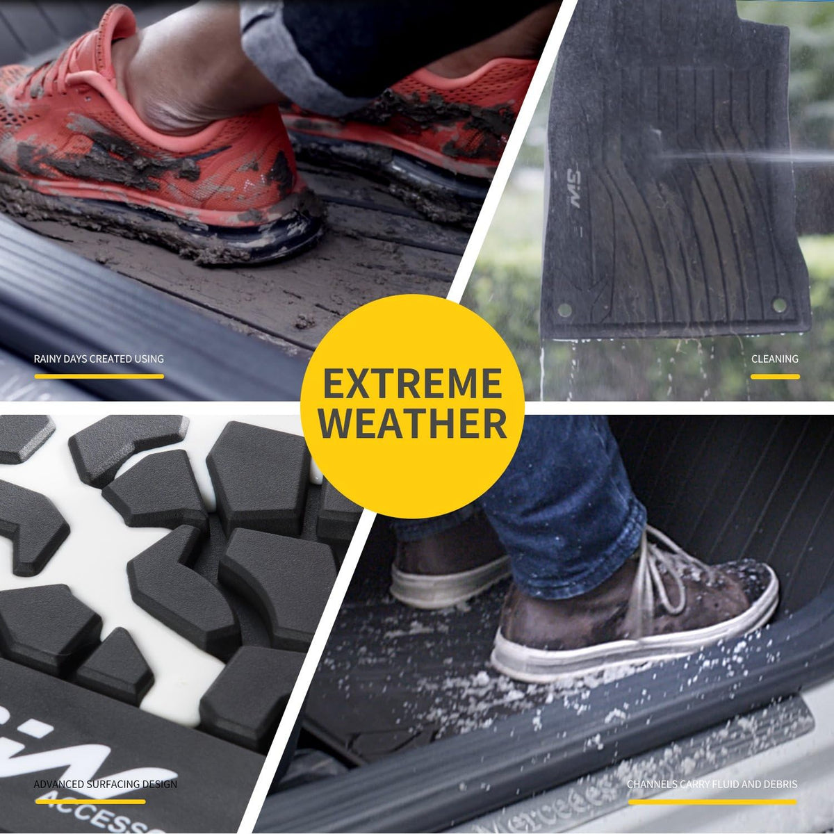 Black All Weather Heavy Duty TPE Car Floor Mats for Honda Accord 2018-2021 Front & Rear 2 Rows E2419