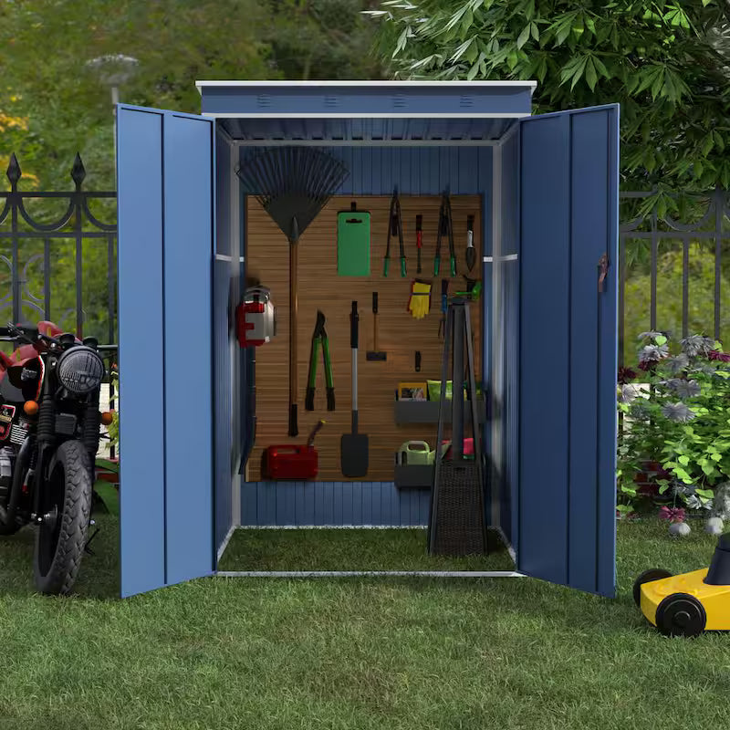 Blue Metal Outdoor Storage Shed U71192
