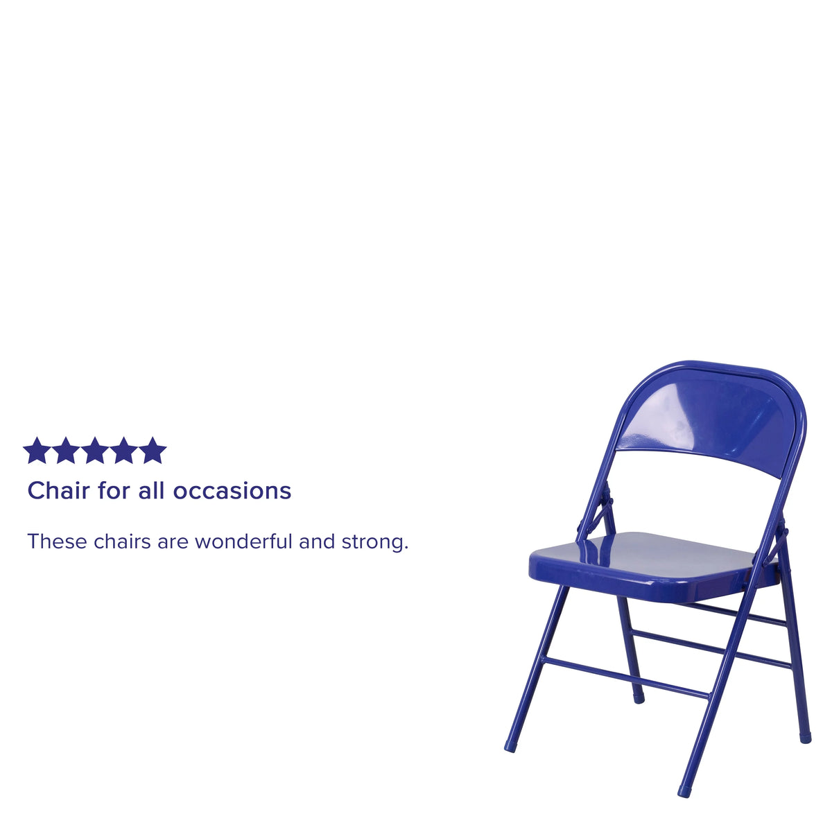 Cobalt Blue Metal Folding Chair B1199