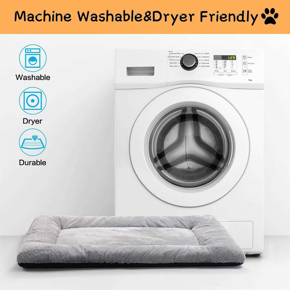Dog Crate Bed Washable Anti-Slip Kennel Pad I290524