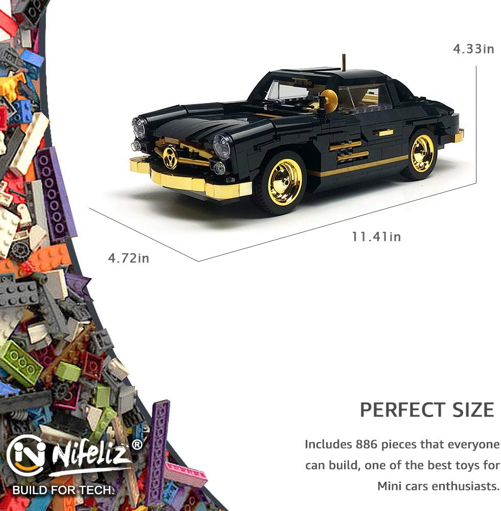 886 Pcs 1:14 Scale Sports Car Building Blocks Set W295890