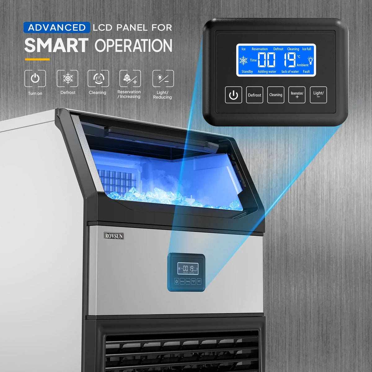 Commercial Ice Maker with 77lbs Storage Bin V6608