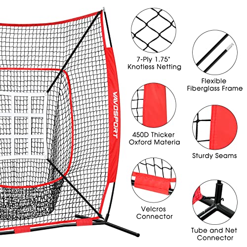 7x7' Baseball Net Set with Batting Tee and Ball Caddy K5733