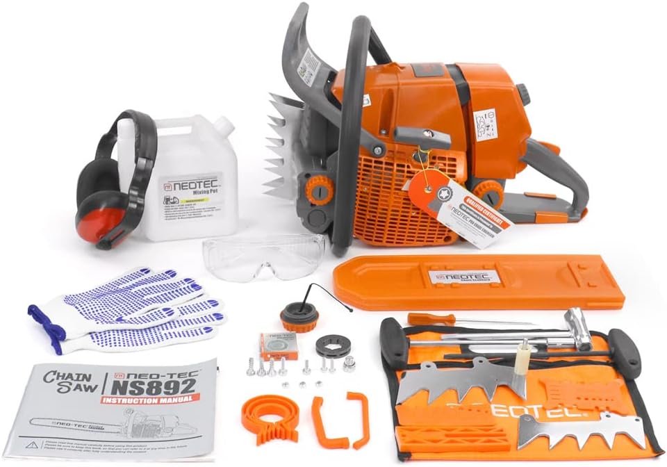 92cc Gas Chainsaw with 24 inch Bar and Chain N6044