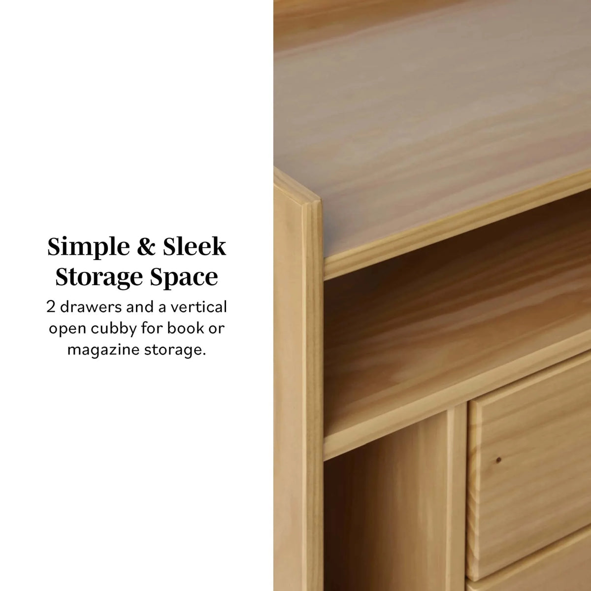 2 Drawer Wood Nightstand I892
