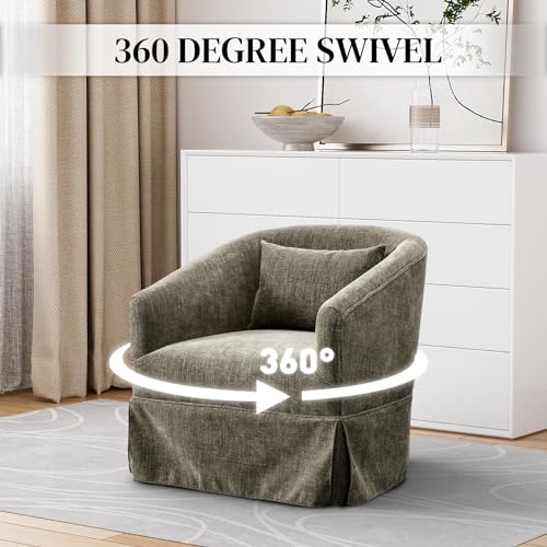 Beige Swivel Fabric Accent Chair Set of 2 Q6360
