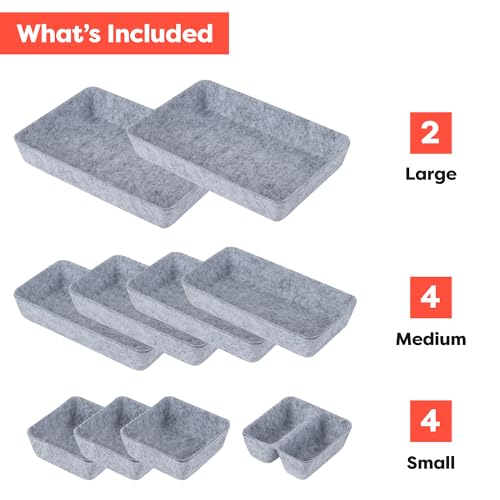 10-Piece Modular Felt Drawer Organizer Set X9981