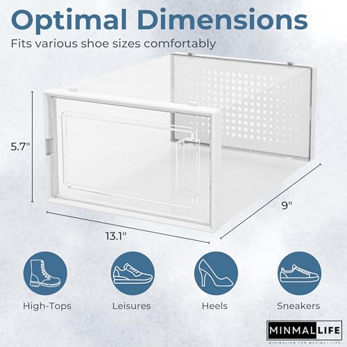 6 Pack Clear Plastic Stackable Shoe Boxes Z392313