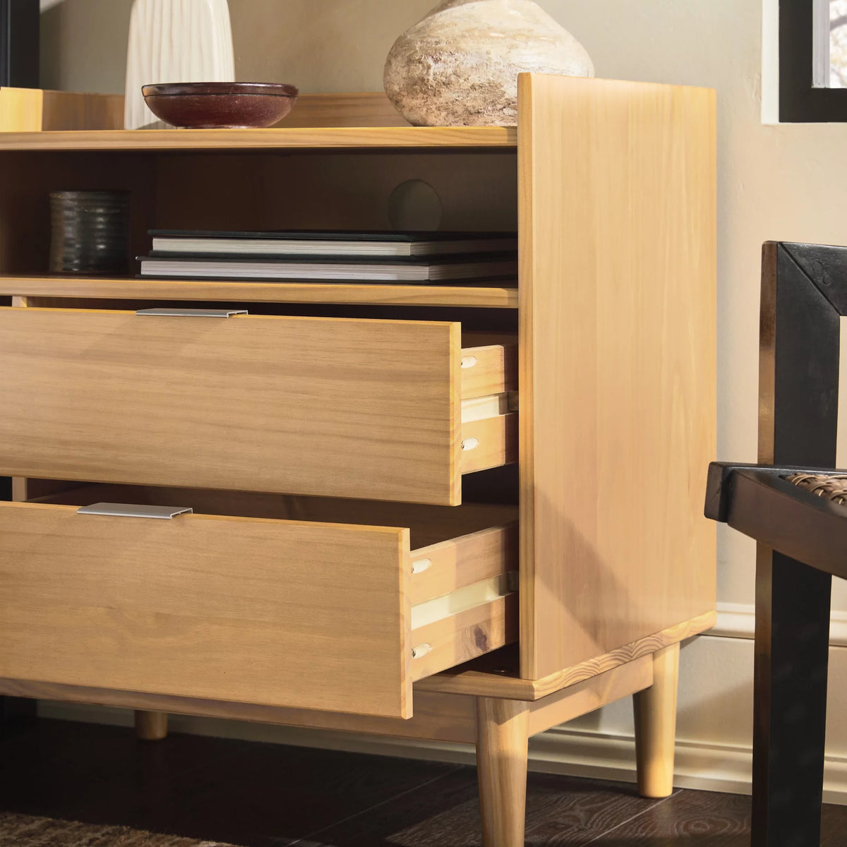 2 Drawer Wood Nightstand I892