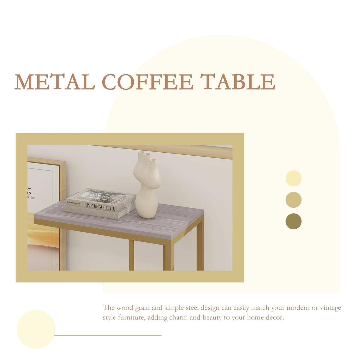 C Shaped Wood Side Table A529