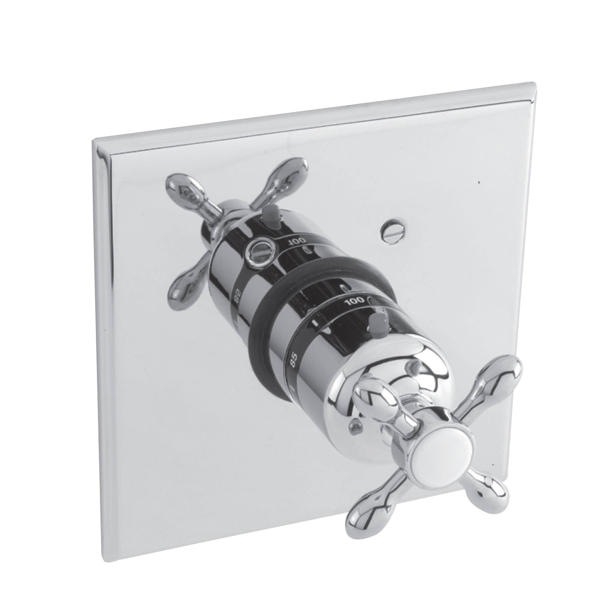 Satin Bronze Square Thermostatic Trim Plate with Handle K4868